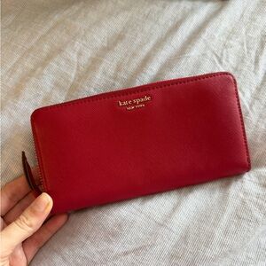 kate spade red zip wallet NWOT